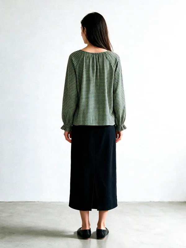 Elegant Plaid Long Dress for Women, Fashionable and Versatile