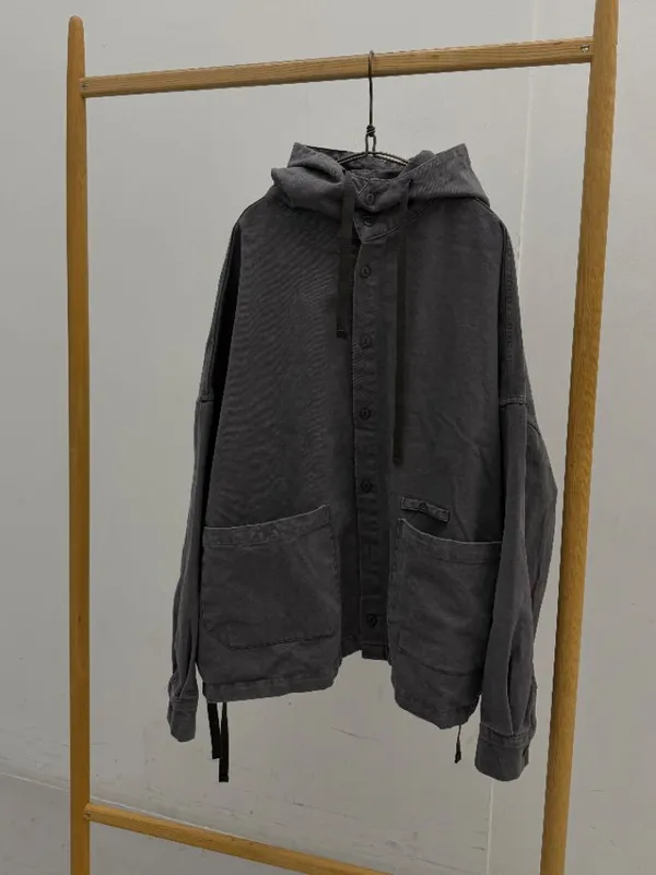 Stylish Gray Hooded Jacket, Comfortable Casual Style