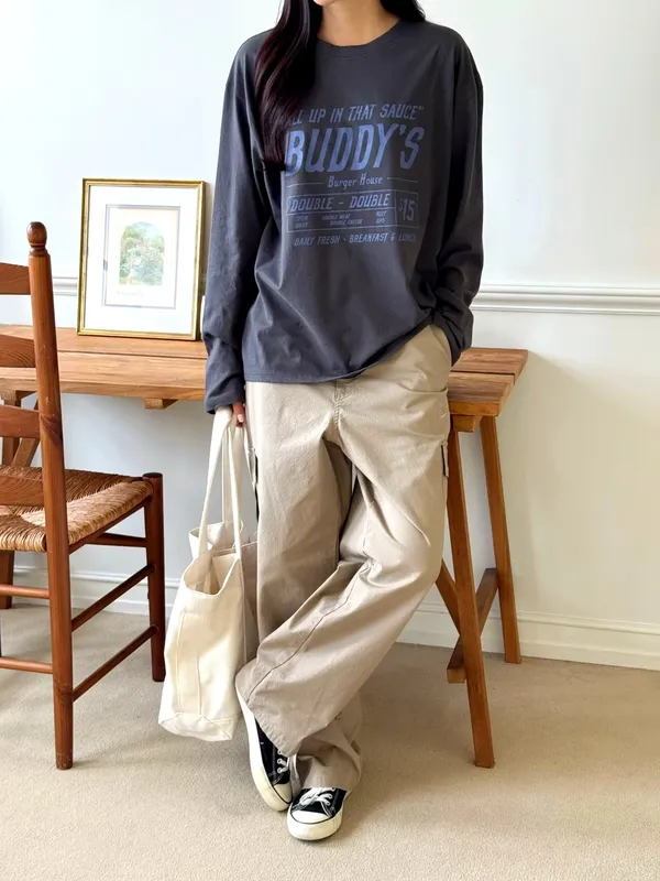 Trendy Loose Fit Printed Long Sleeve T-Shirt for a Comfortable Casual Look