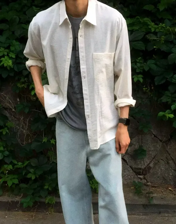 เสื้อเชิ้ตผู้ชายเบาและระบายอากาศได้ - แฟชั่นสบายๆ