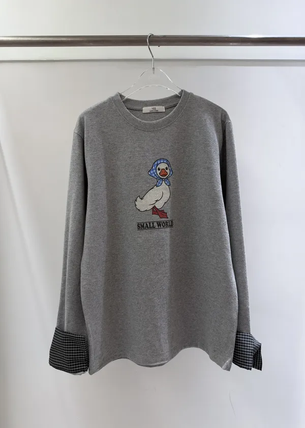 Cute Duck Embroidered Long Sleeve T-Shirt