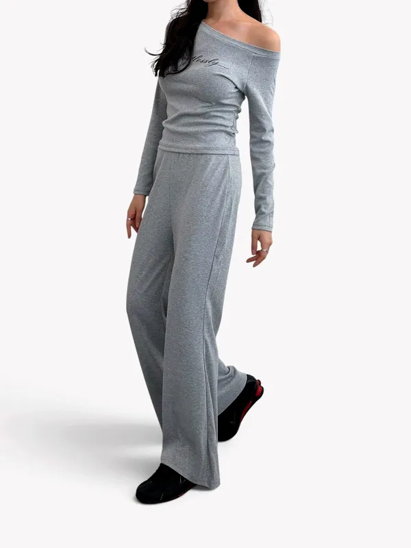 Stylish Gray Women's Outfit Set - Comfortable Casual Style, New Arrival