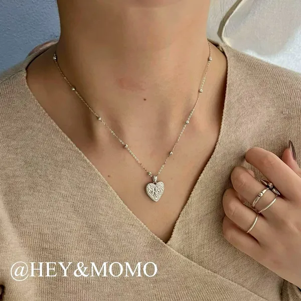 Elegant Heart-Shaped Pendant Necklace, Shine with Your Charm Necklace