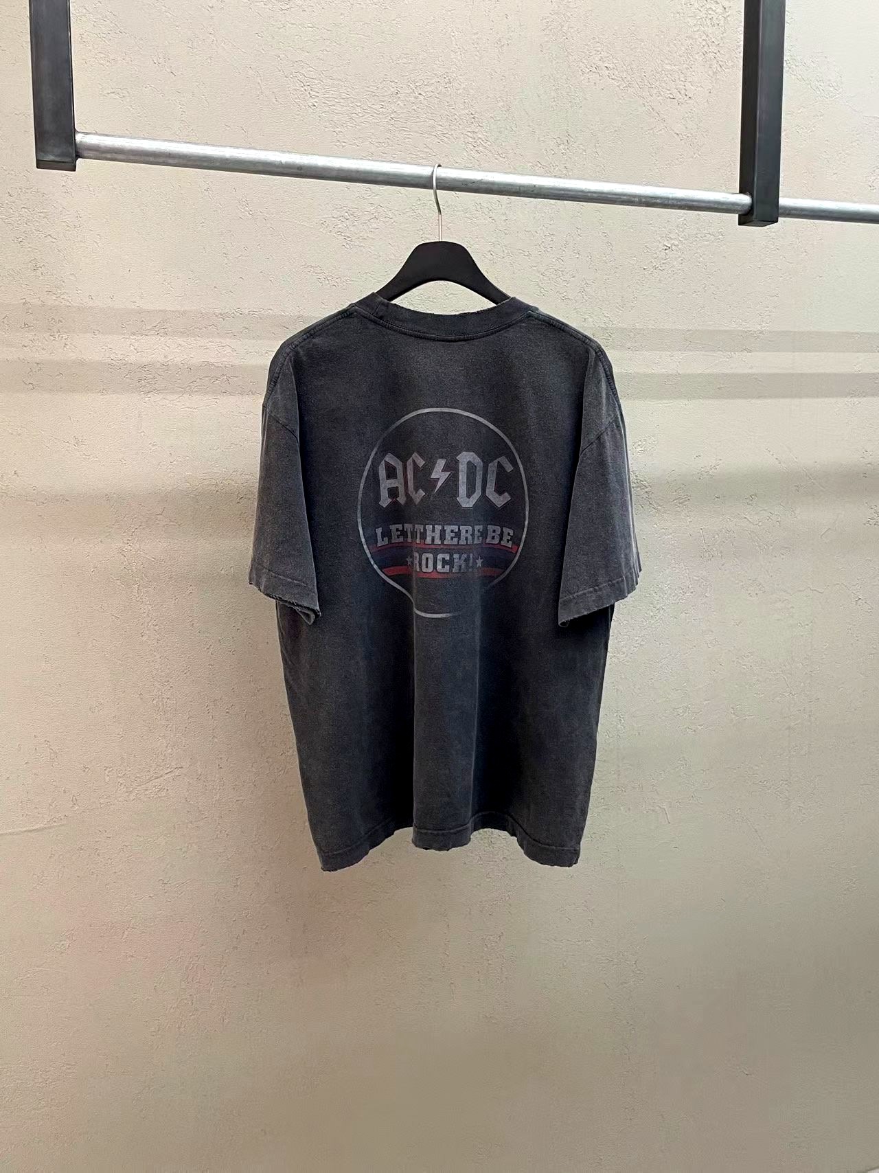 AC/DC 밴드 프린트 남성 반팔 티셔츠