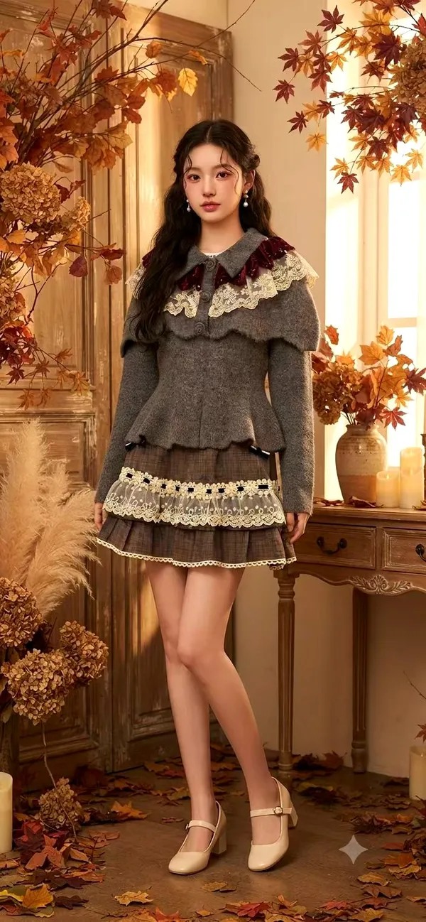 Elegant Vintage Cardigan with Exquisite Lace Decoration, Warm and Comfortable