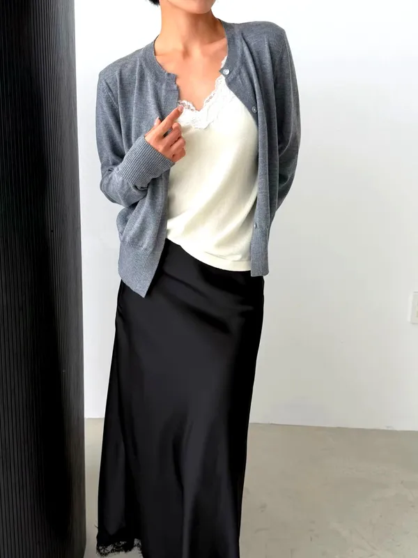 Elegant Lace Trim Cardigan for Women