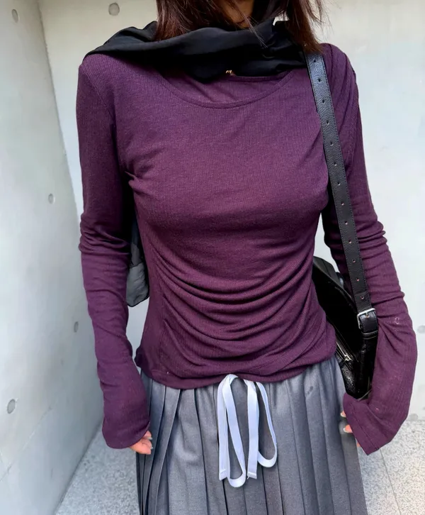 Stylish Purple Long Sleeve Top with Comfortable Fit