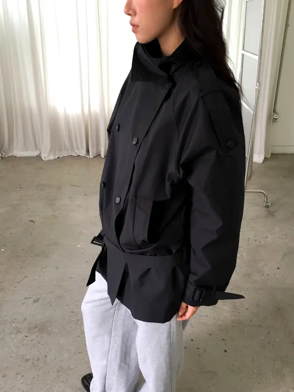 Stylish Black Women's Trench Coat - Elegance Meets Practicality