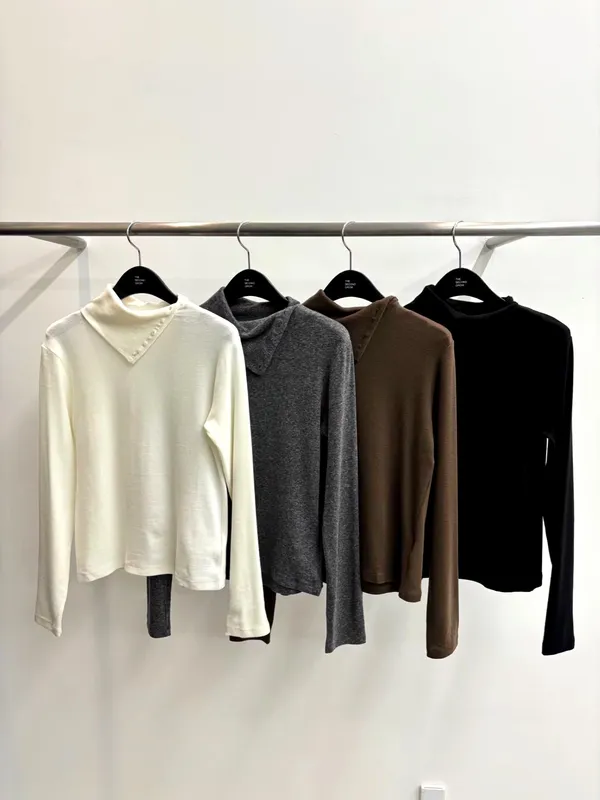 Stylish and Simple Women's Top, Elegant Versatile Long Sleeve T-Shirt