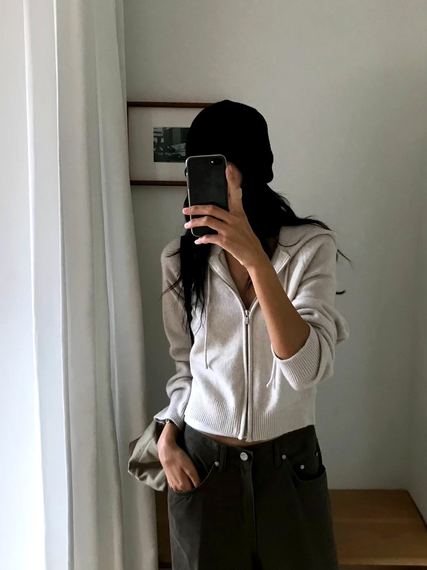 심플하고 스타일리시한 지퍼 카디건 여성 의류