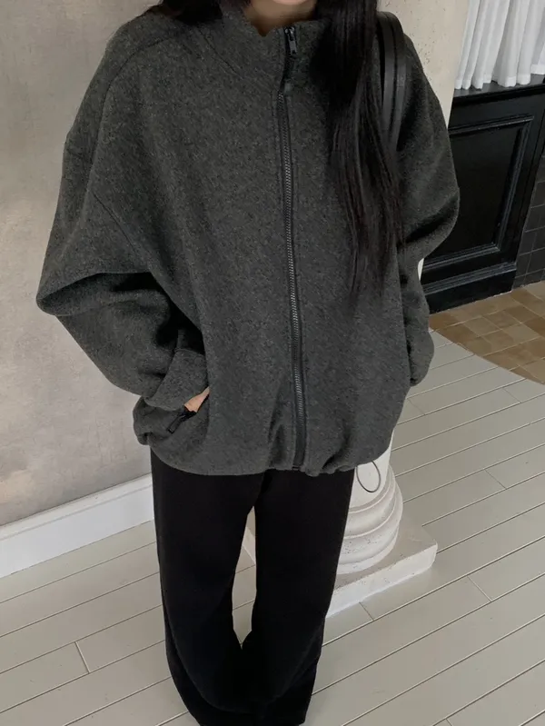 Loose Casual Zipper Jacket - Fashionable and Versatile