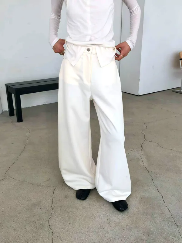 Trendy Loose White Women's Pants - Comfortable and Versatile