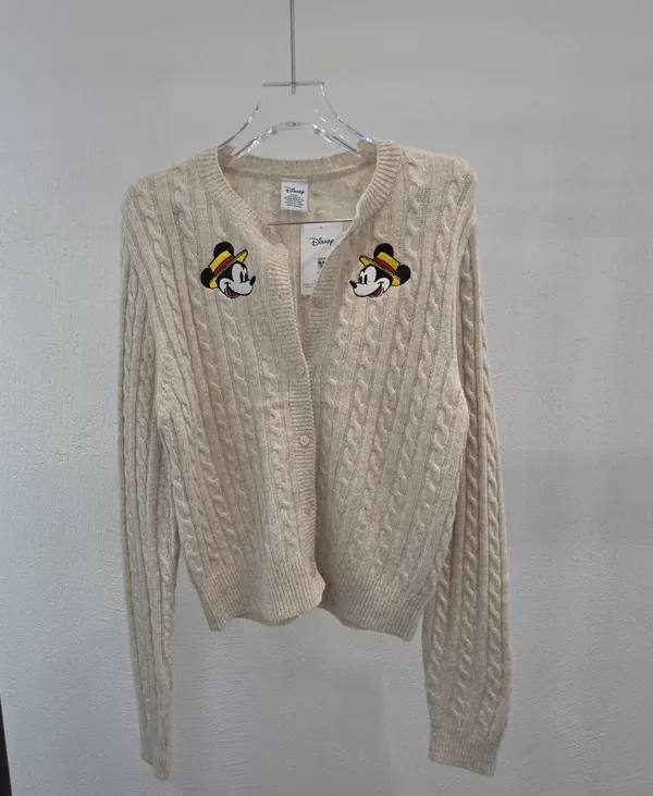 Disney Mickey Embroidered Cardigan Sweater