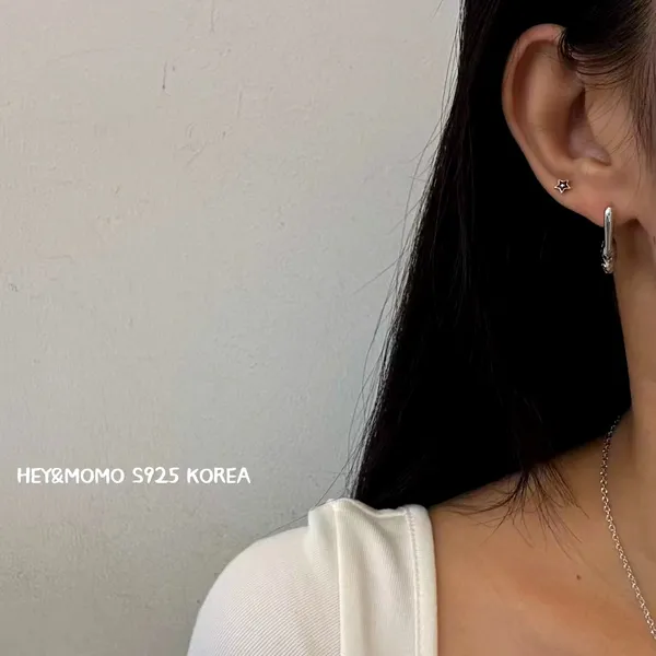 ต่างหูเงิน 925 - เครื่องประดับแฟชั่นเรียบง่ายสำหรับผู้หญิง