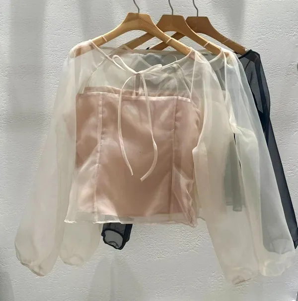 Lightweight Sheer Women's Top, Elegant Charm
