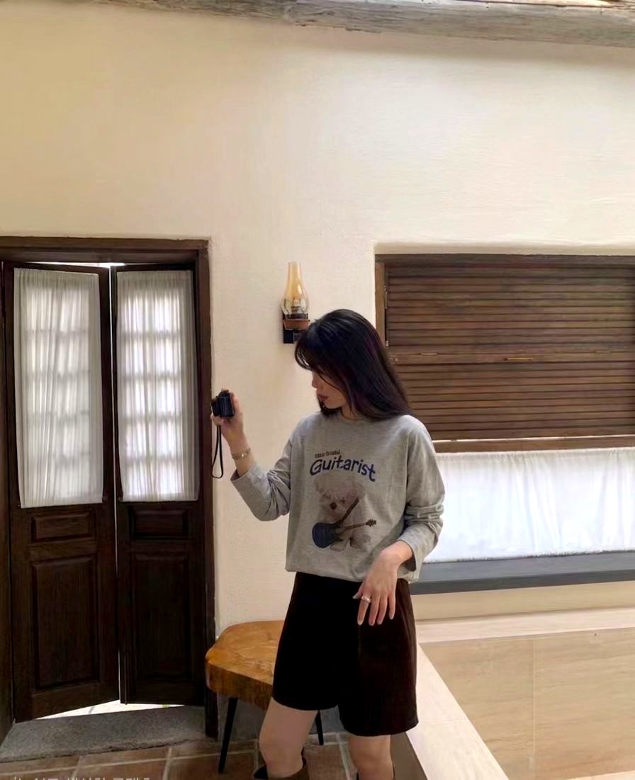 패셔너블 캐주얼 프린트 긴팔 탑 - 신상품 출시