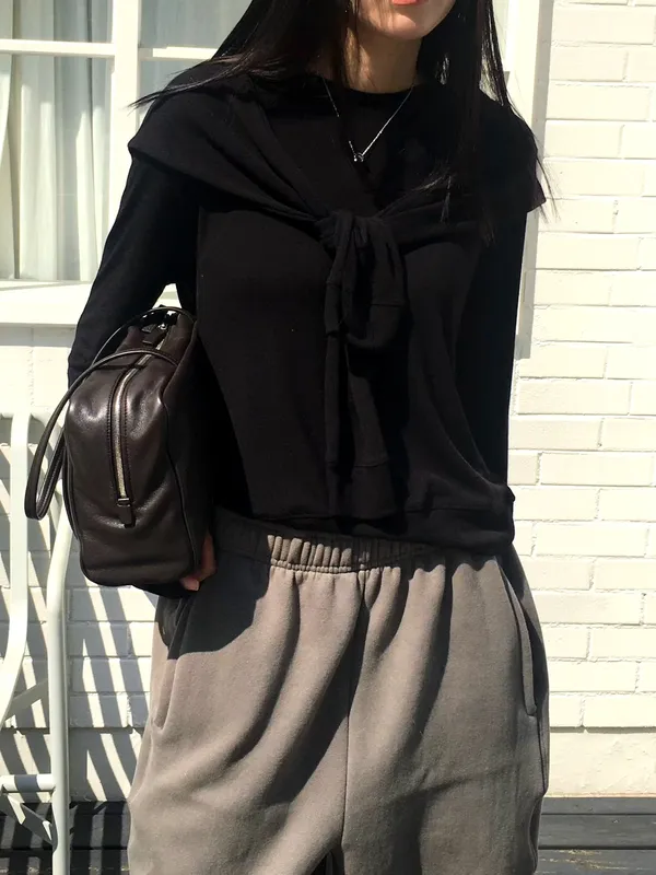 Stylish and Minimalist Black Women's Top, Comfortable and Versatile