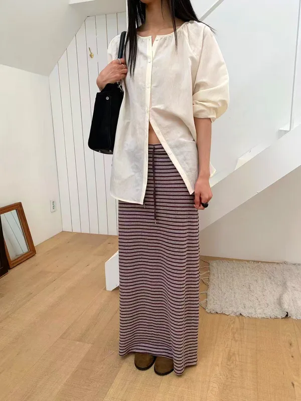 Fashionable Striped Maxi Dress - Elegant and Comfortable for Any Occasion