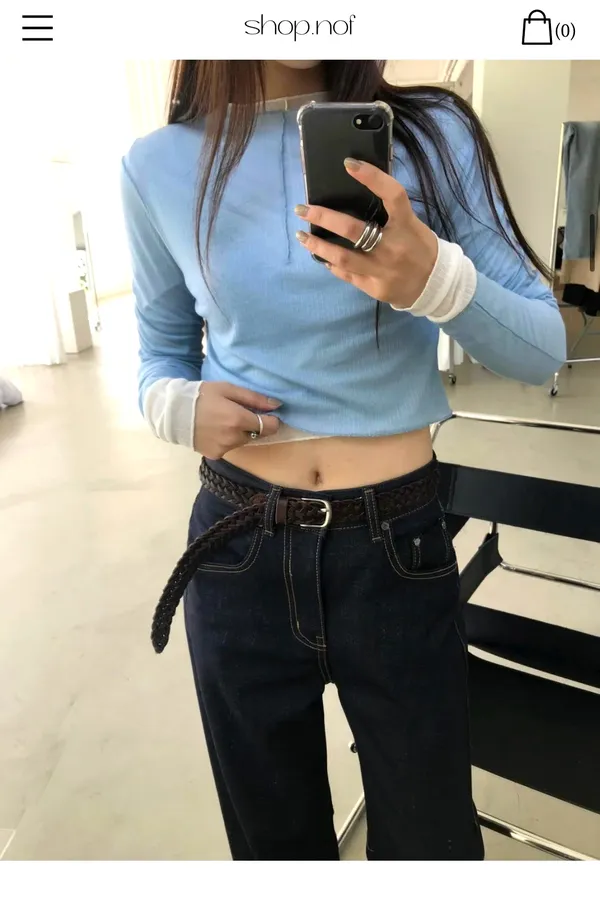 Refreshing Blue Long Sleeve T-Shirt, Comfortable and Versatile
