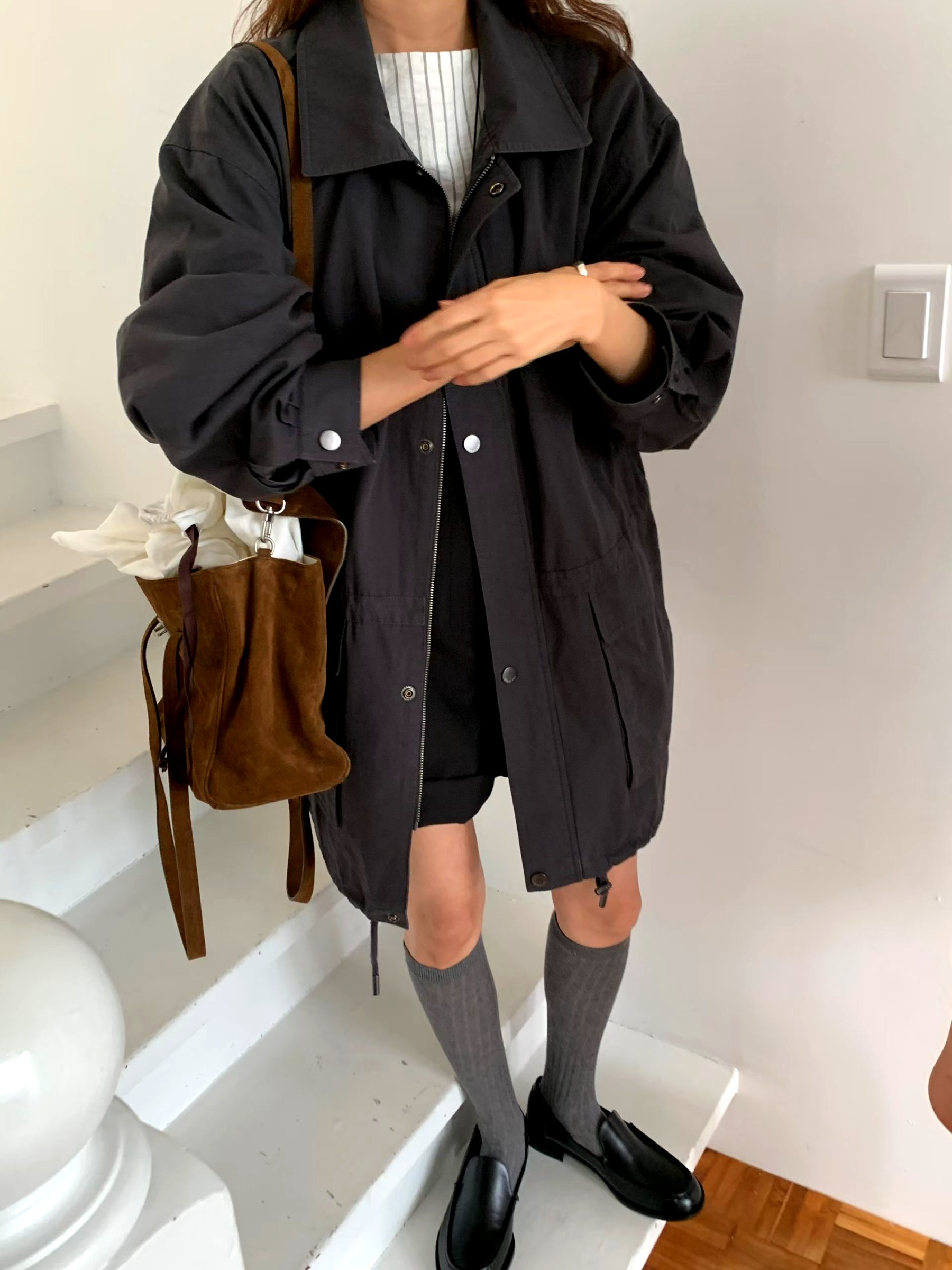 패셔너블 루즈핏 여성 자켓, 편안하고 다재다능