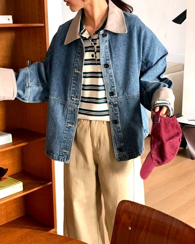 패셔너블한 캐주얼 여성 자켓, 클래식 데님 디자인, 편안하고 다재다능