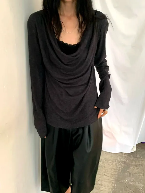 Elegant Draping Women's Top - Comfortable and Stylish
