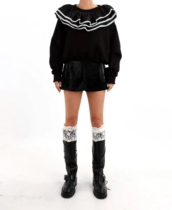 Stylish Women's Hoodie with Elegant Ruffle Design