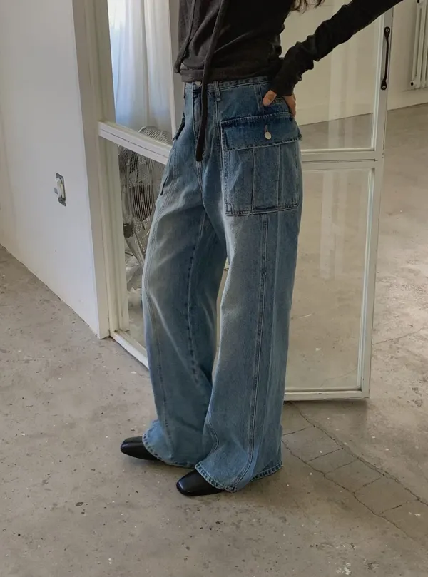 Fashionable Loose Denim Pants, Comfortable and Versatile for a Perfect Casual Look