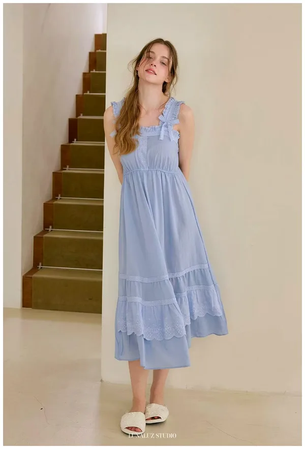 Fresh Blue Lace Dress, An Elegant Summer Essential