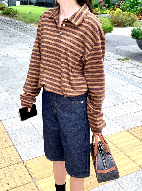 Stylish Striped Long Sleeve Shirt for Women