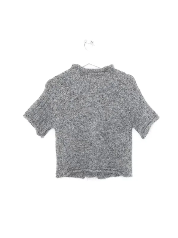 Stylish Gray Short Sleeve Sweater, Comfortable and Versatile
