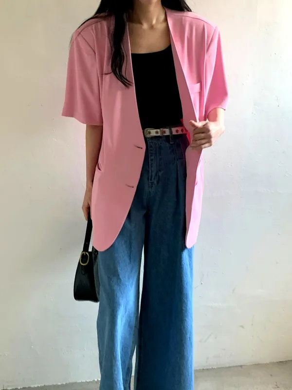 Trendy Casual Pink Women's Top, Loose Fit for Ultimate Comfort