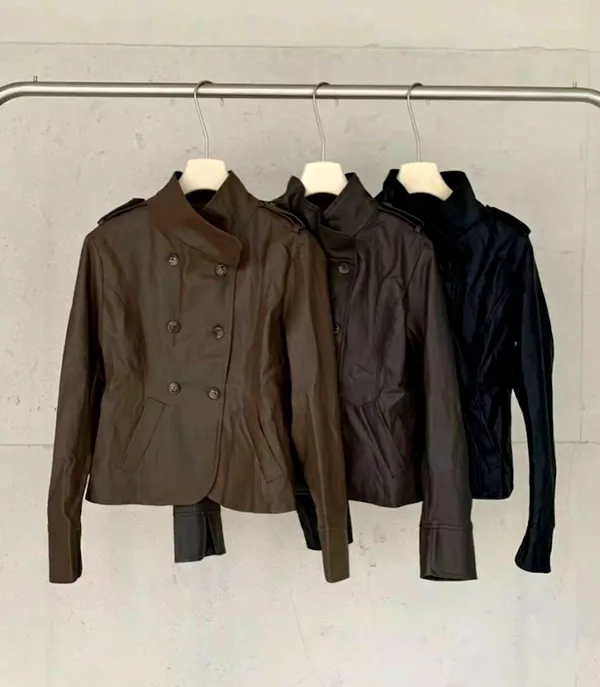 Stylish Women's Leather Jacket - Elegant and Perfectly Matched