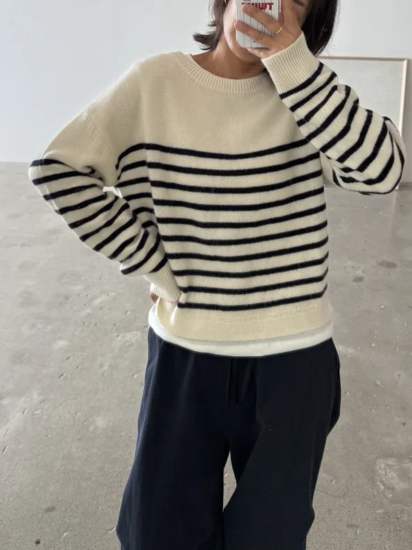 Classic Striped Knit Sweater - Comfortable and Stylish