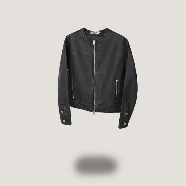 Stylish Black Leather Jacket, Minimalist Design, Perfect Match