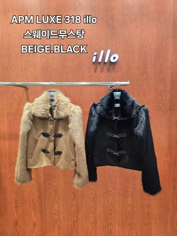 APM LUXE 318 Illo Stylish Fur Collar Coat