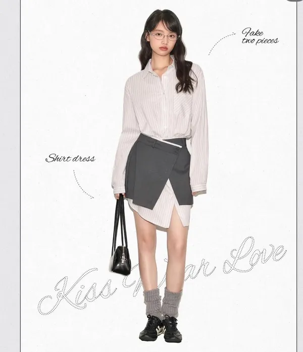 Stylish Striped Shirt Dress - Elegant and Versatile for Any Occasion