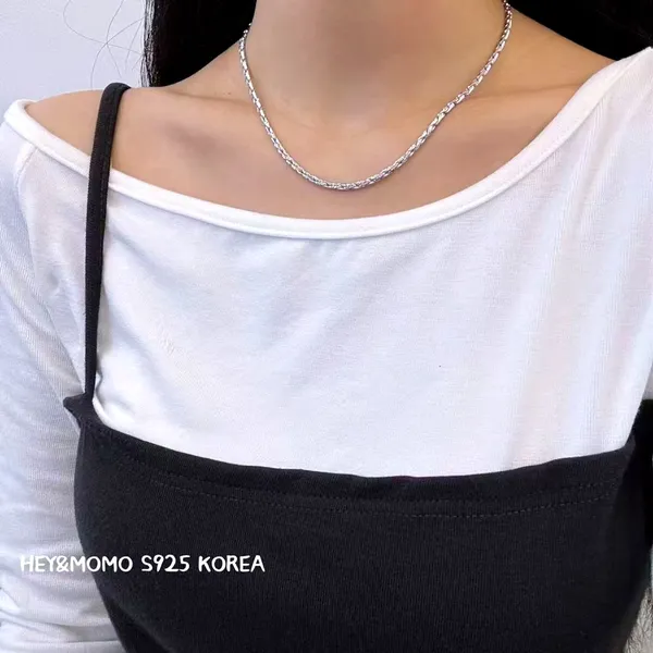 Minimalist 925 Silver Necklace, Elegant Accessory Necklace