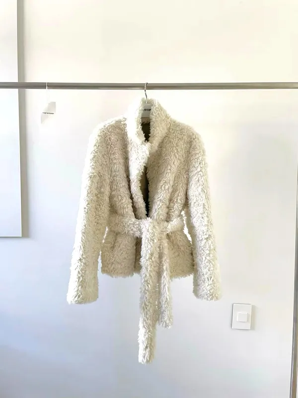 Warm and Cozy Women's Jacket, Stylish Plush Design