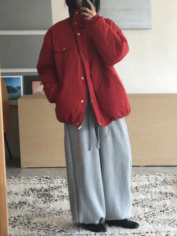 Stylish Red Down Jacket - Warm, Comfortable, and Versatile
