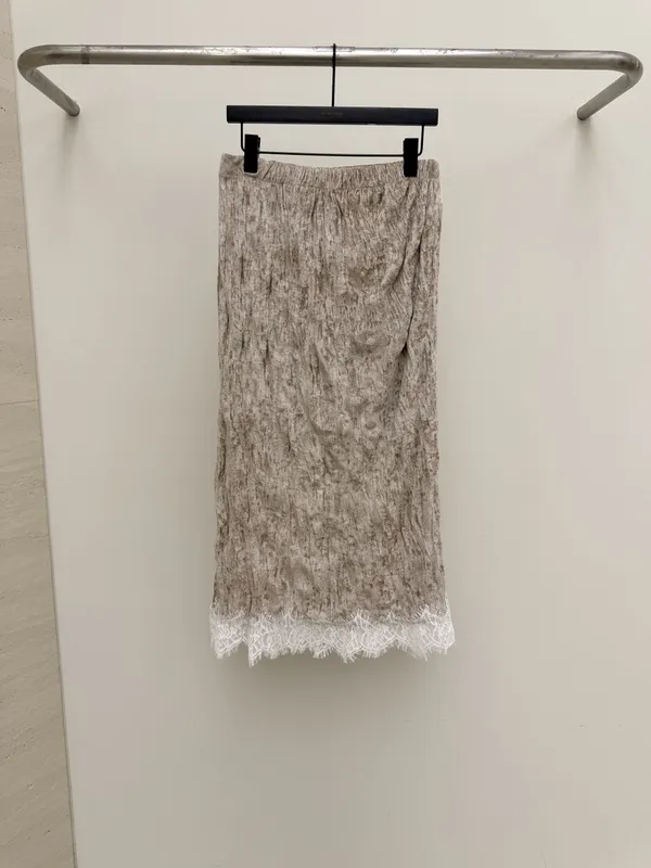 Elegant Lace Trim Midi Skirt - Lightweight and Comfortable for Perfect Pairing