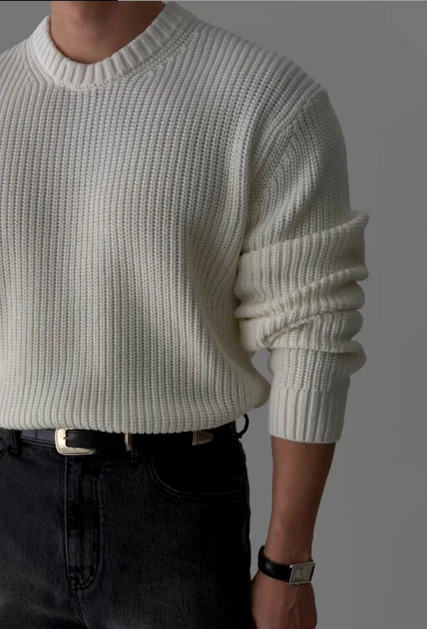 Classic Men's Knitted Sweater - Comfortable and Versatile