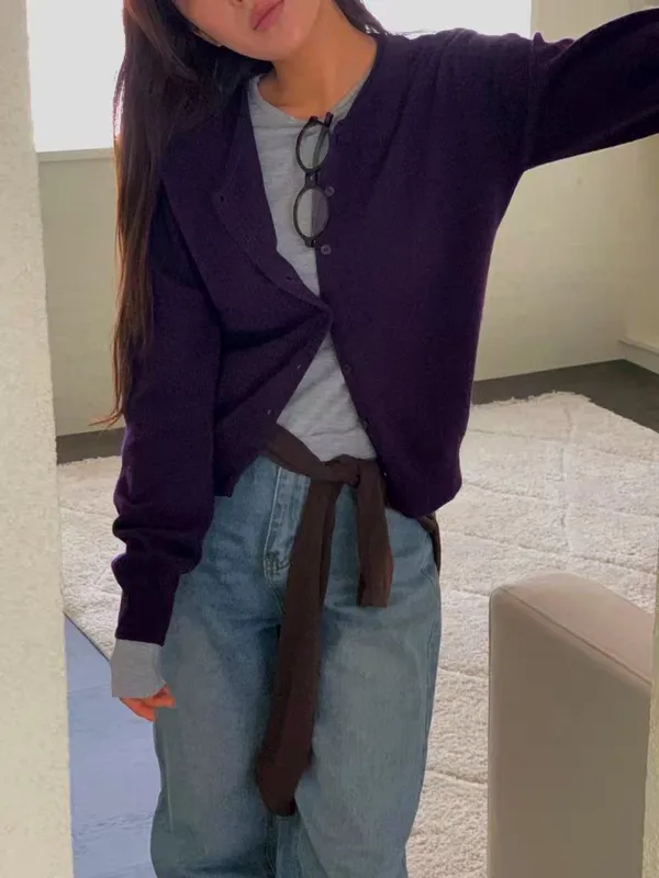 Stylish Purple Cardigan for Women - Comfortable and Versatile