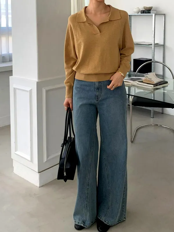 Sweater Knit Kasual Bergaya - Selesa dan Serbaguna untuk Musim Luruh dan Sejuk