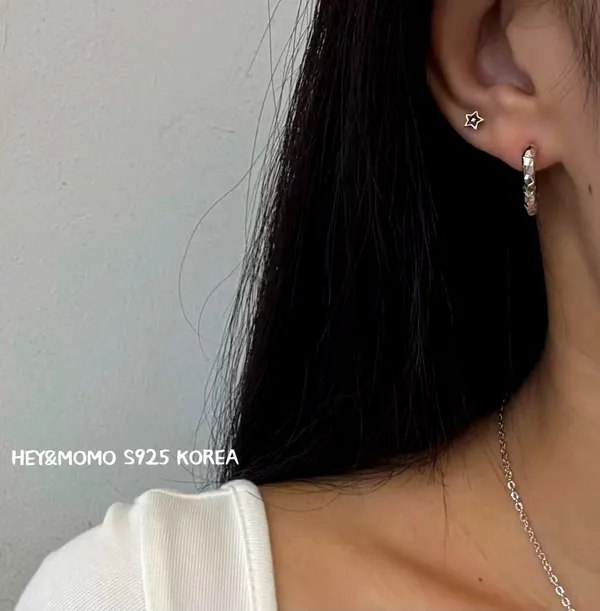 ต่างหูดาวเรียบง่าย, เงิน 925, เปล่งประกายความเป็นตัวเอง ต่างหู