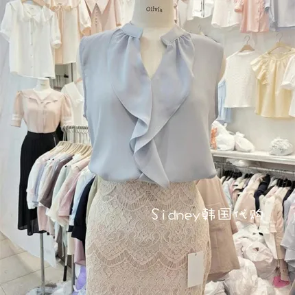 Elegant Ruffle Hem Shirt, Lightweight and Breathable for Spring and Summer Wear