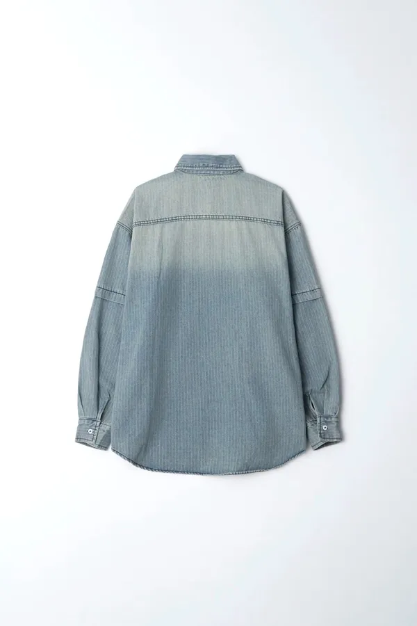 Stylish Gradient Denim Shirt - Comfortable and Versatile
