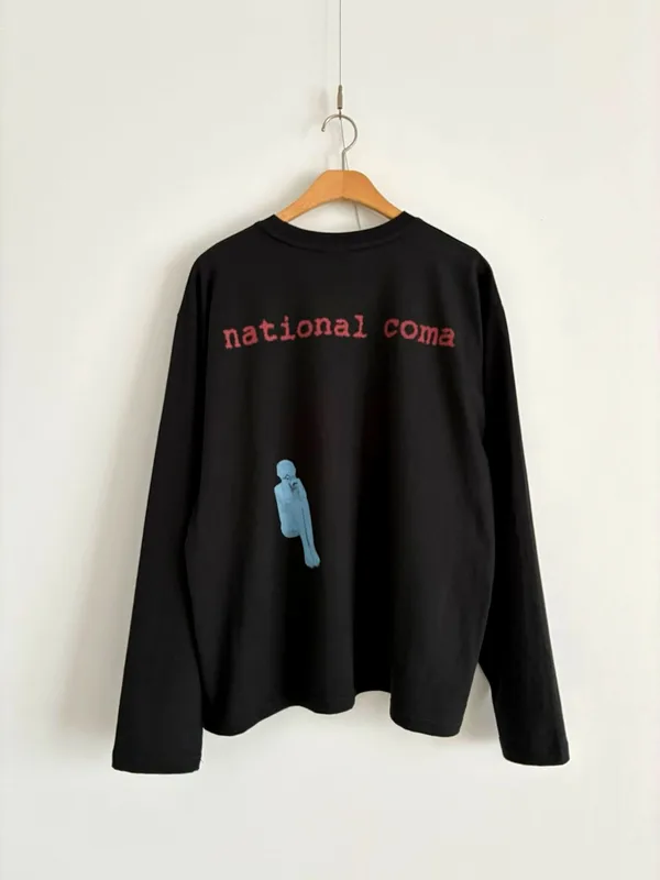 Stylish Black Long Sleeve T-Shirt with Unique Print Design