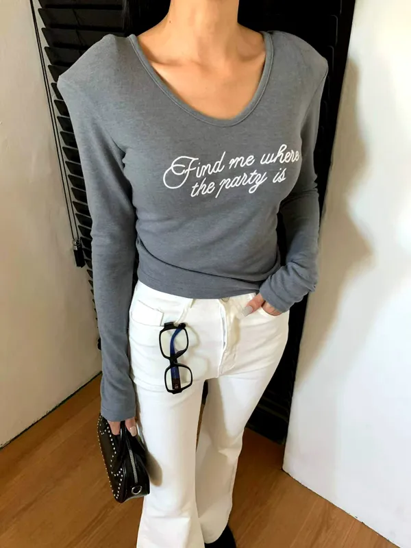 Fashion Letter Print Women's T-Shirt, Comfortable Casual Style