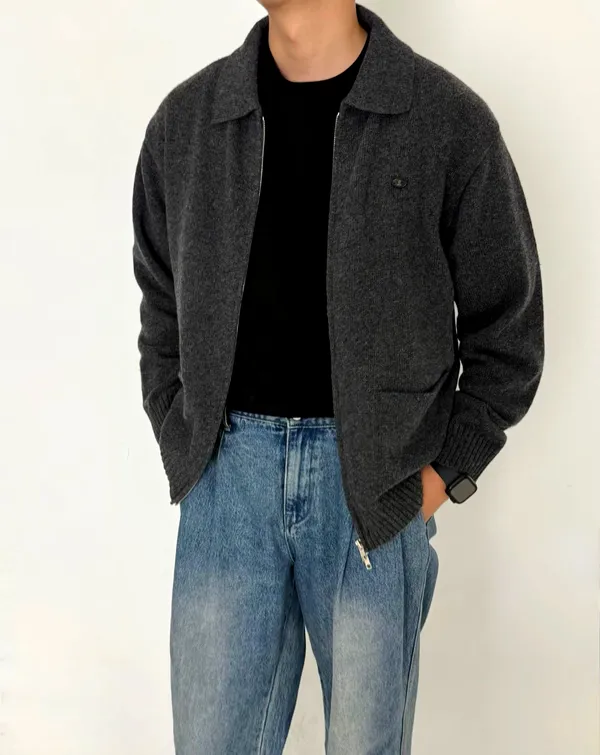 Stylish Men's Knitted Cardigan Jacket, Comfortable and Versatile
